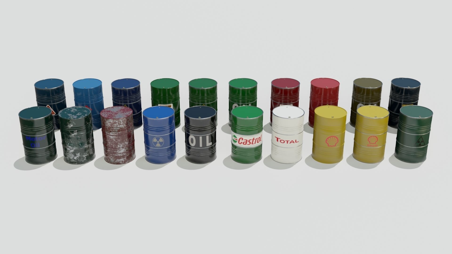 20 Barrel 3D models Low-poly 3D model_9