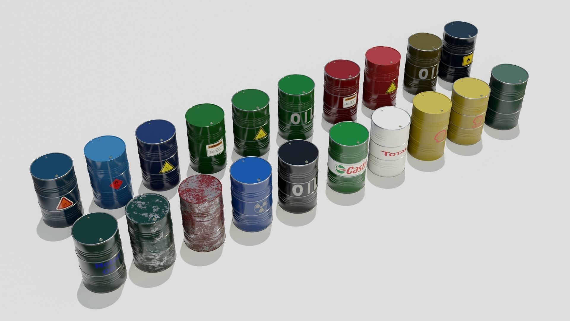 20 Barrel 3D models Low-poly 3D model_7