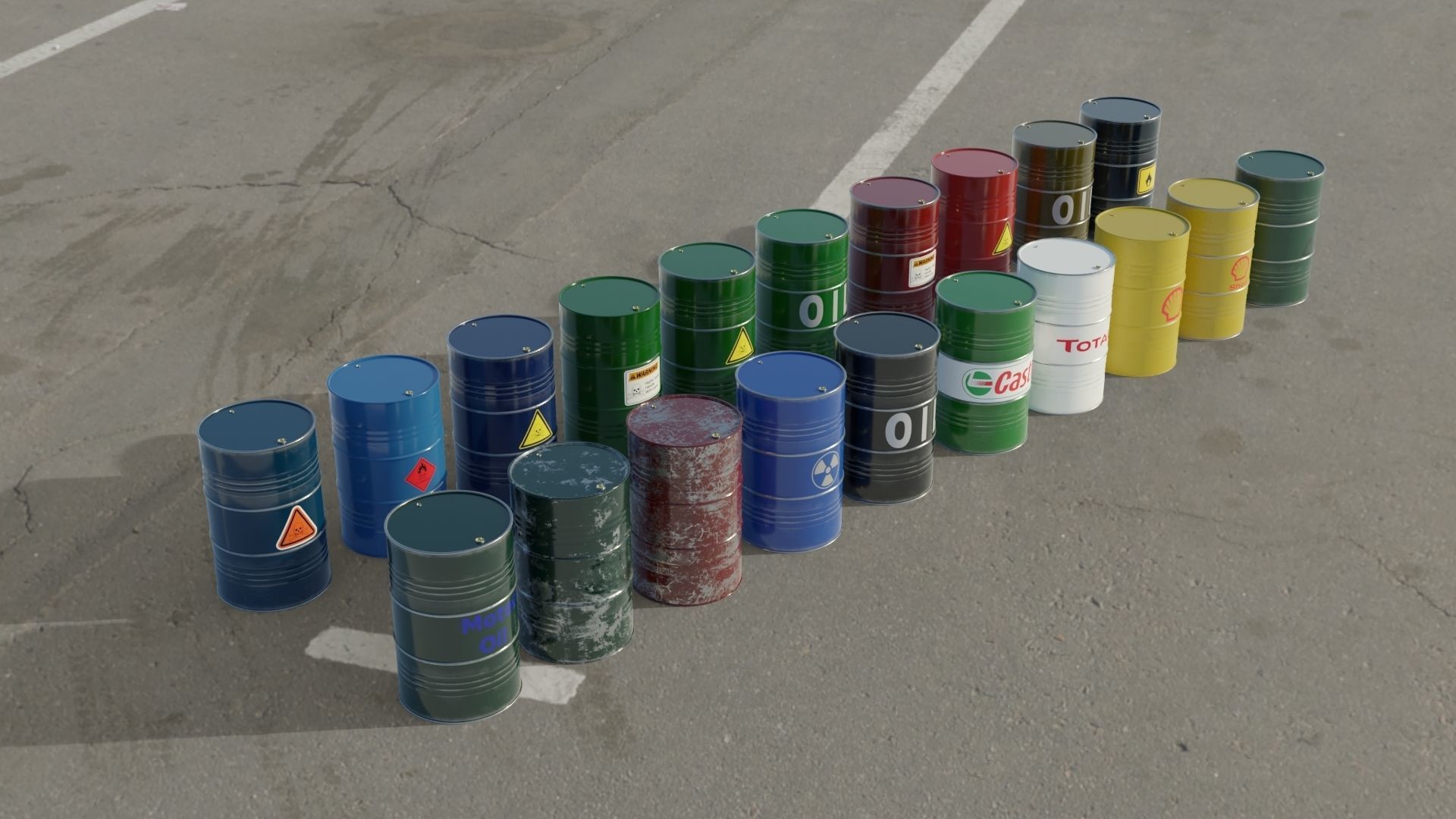 20 Barrel 3D models Low-poly 3D model_11