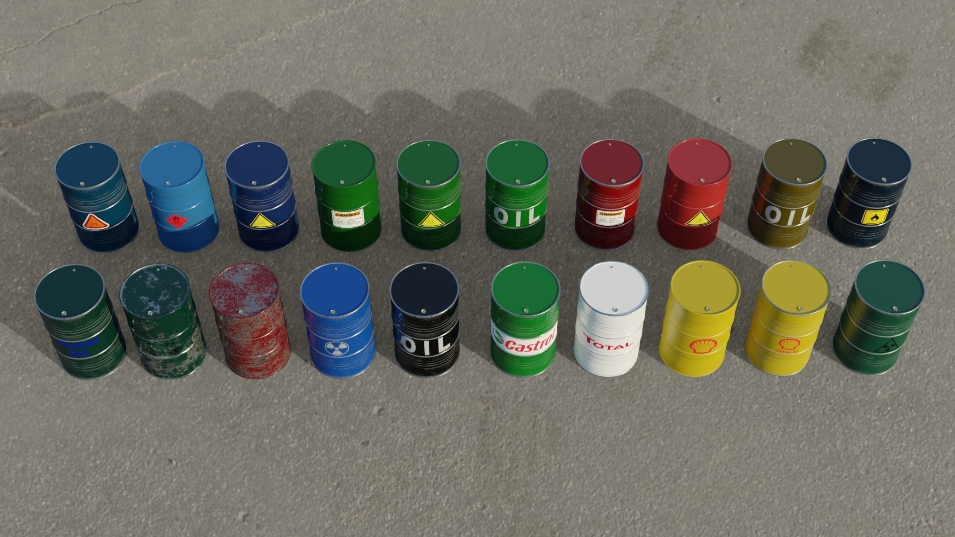 20 Barrel 3D models Low-poly 3D model_4