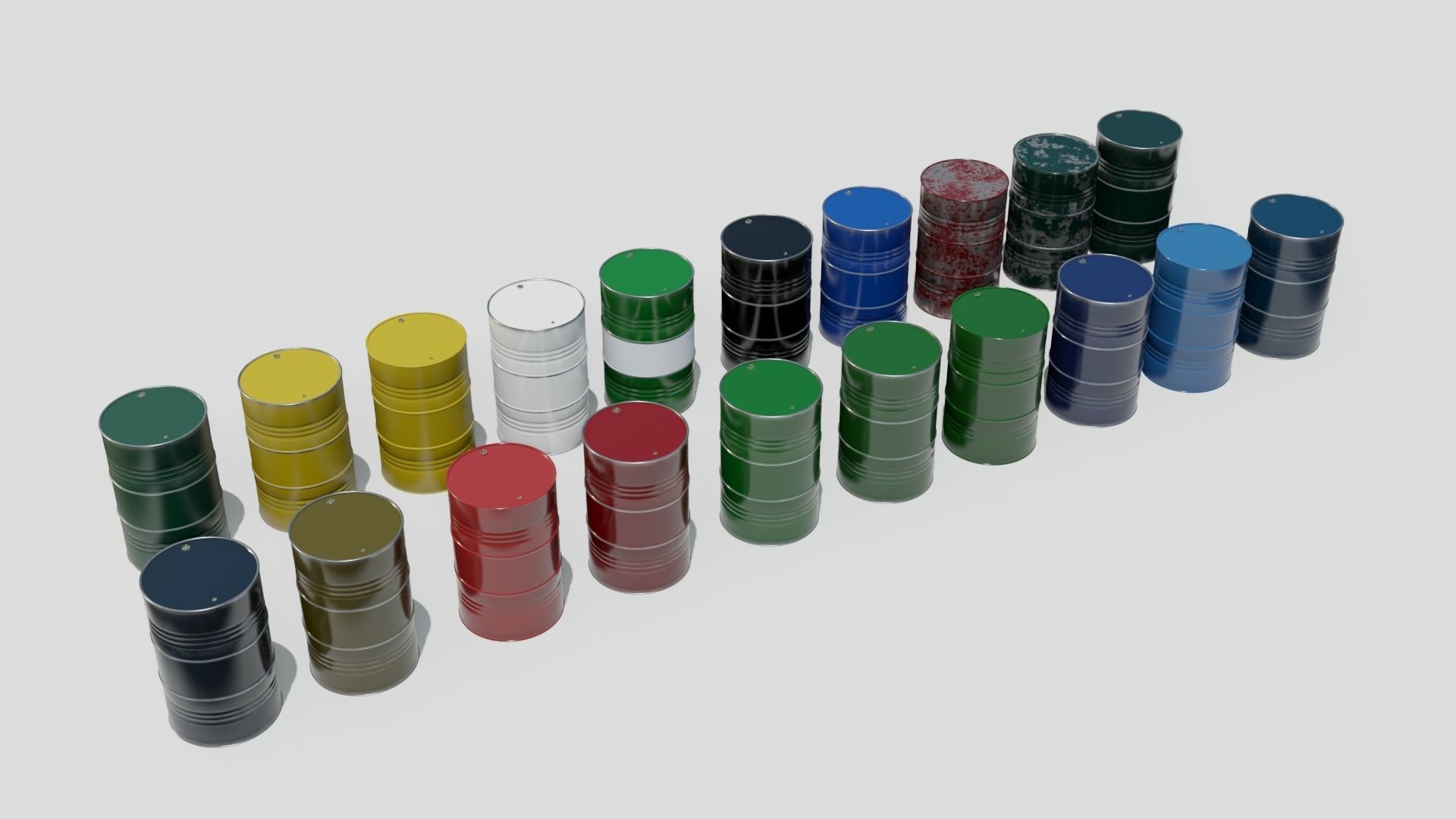 20 Barrel 3D models Low-poly 3D model_10