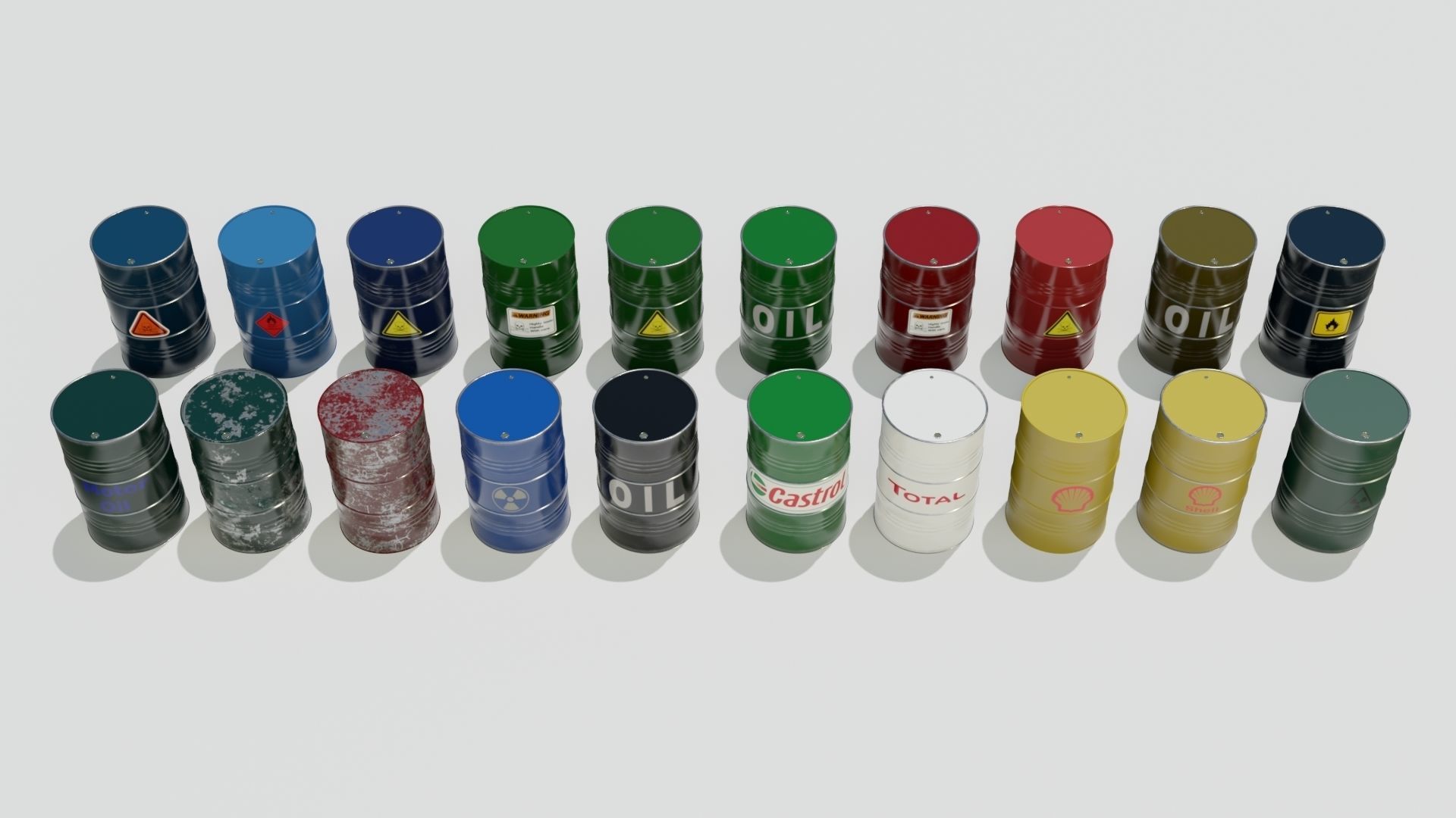 20 Barrel 3D models Low-poly 3D model_6