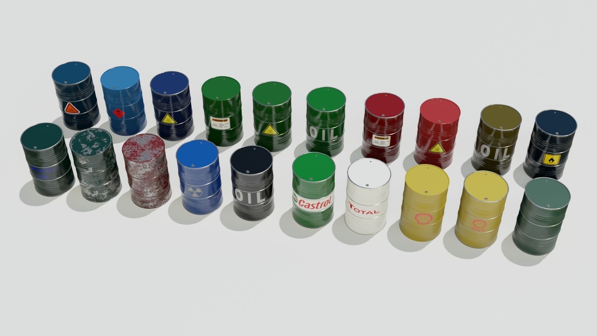 20 Barrel 3D models Low-poly 3D model_5