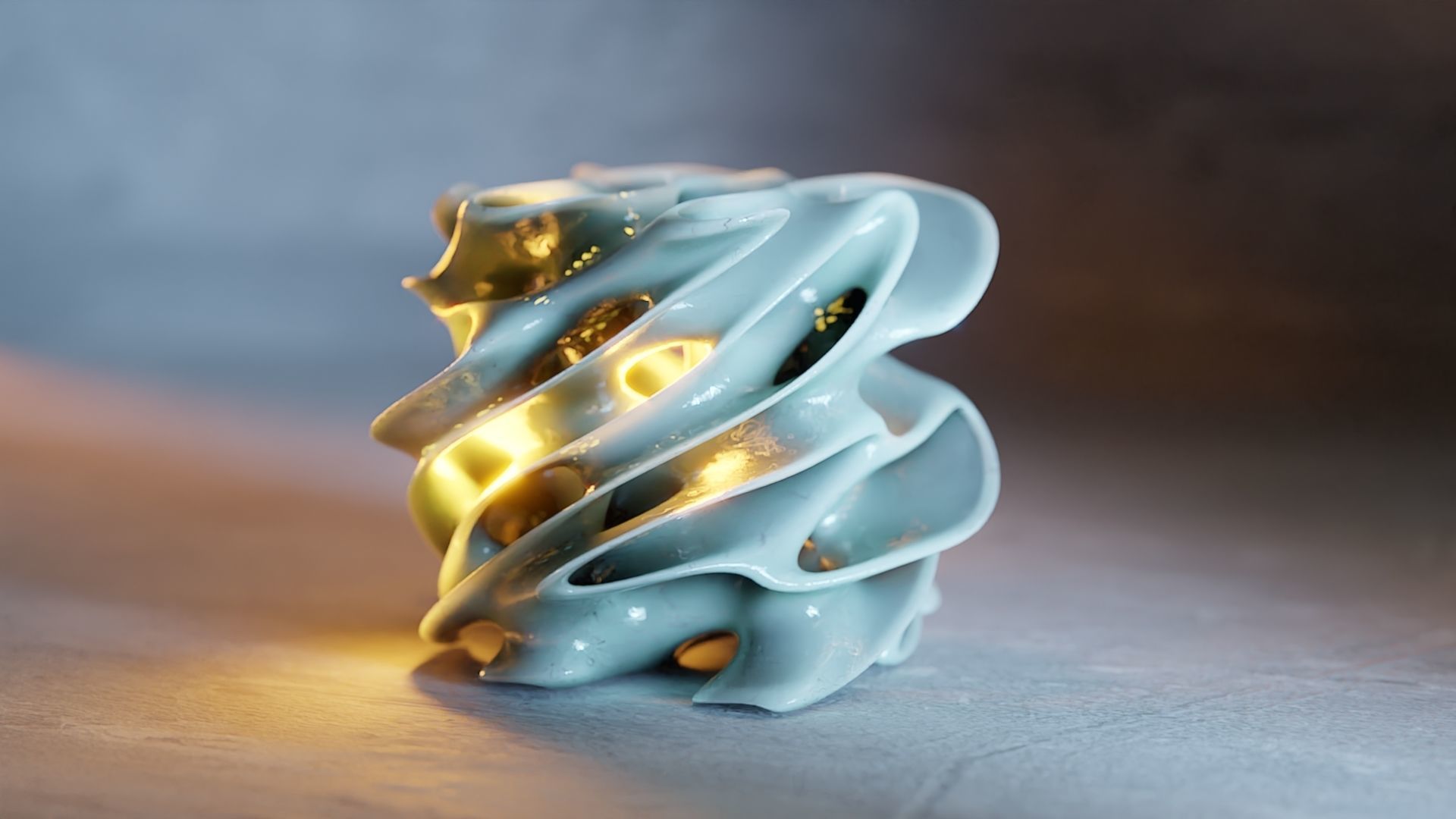 Twisted Gyroid Minimal Surface  3D print model_1