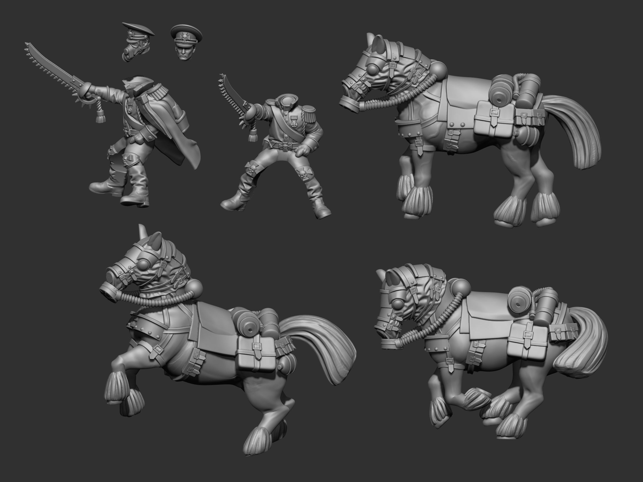 War horses 3D print model_3
