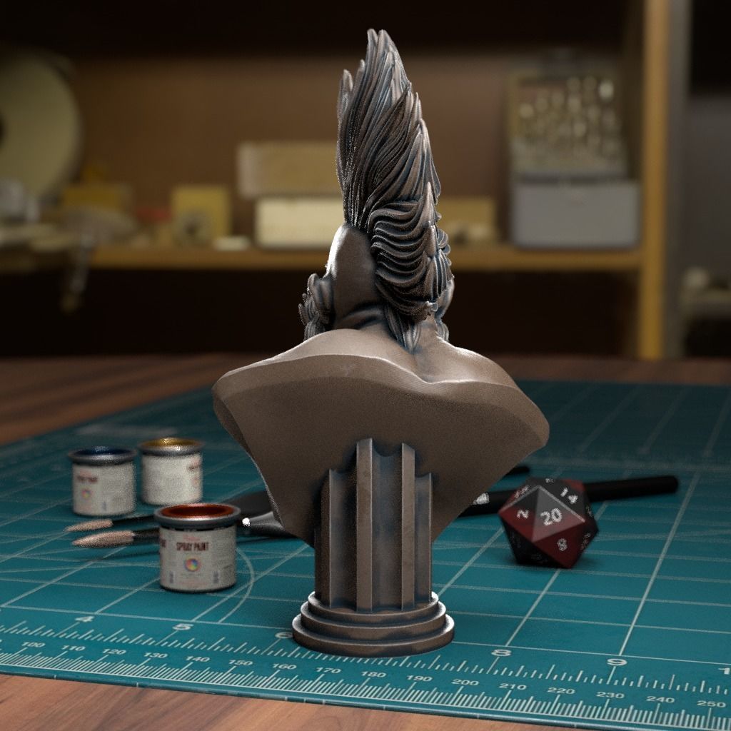 Mohawk Dwarf Bust - Pre-supported 3D print model_2