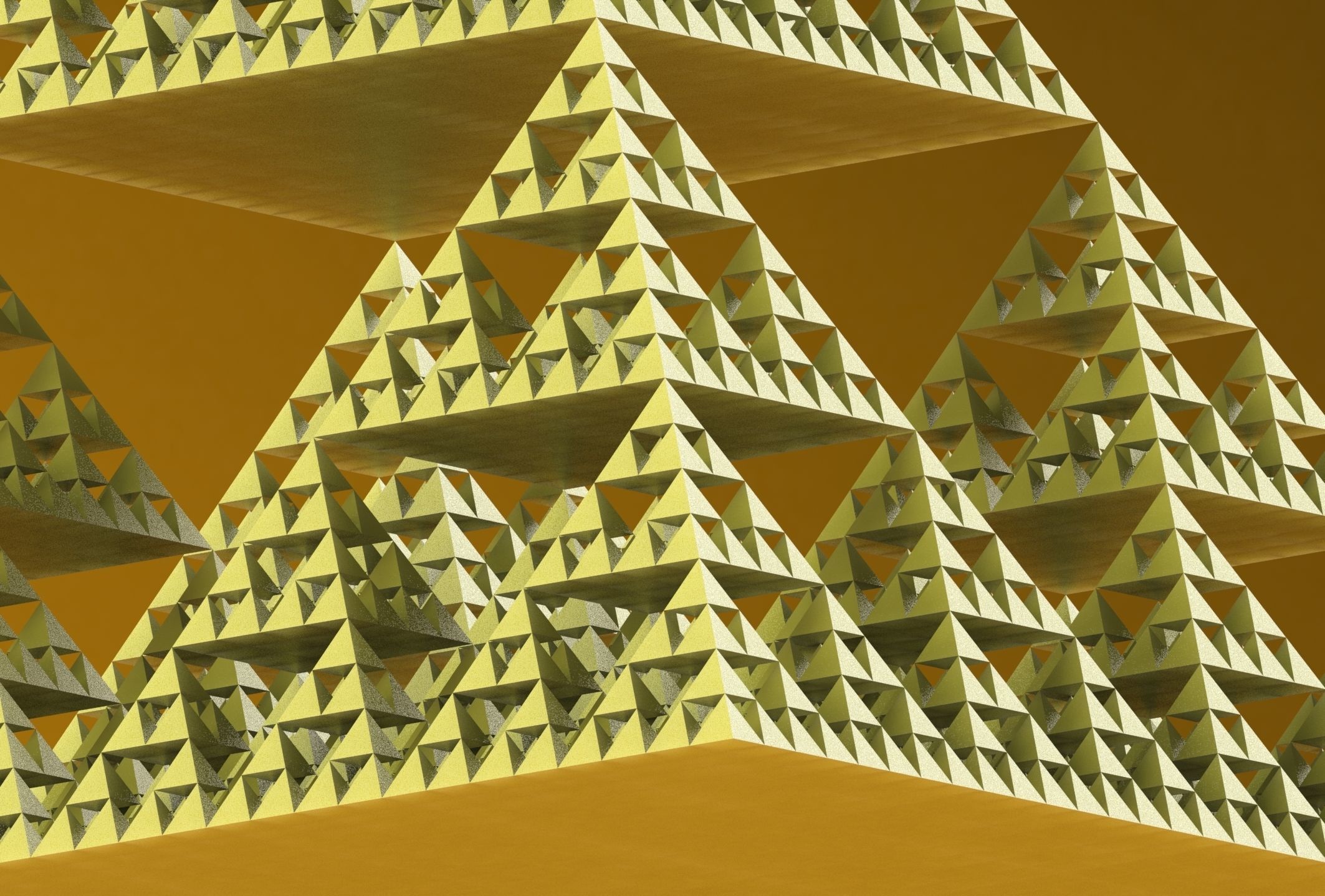 Sacred Geometry Fractal Pyramid Structure Low-poly 3D model_2