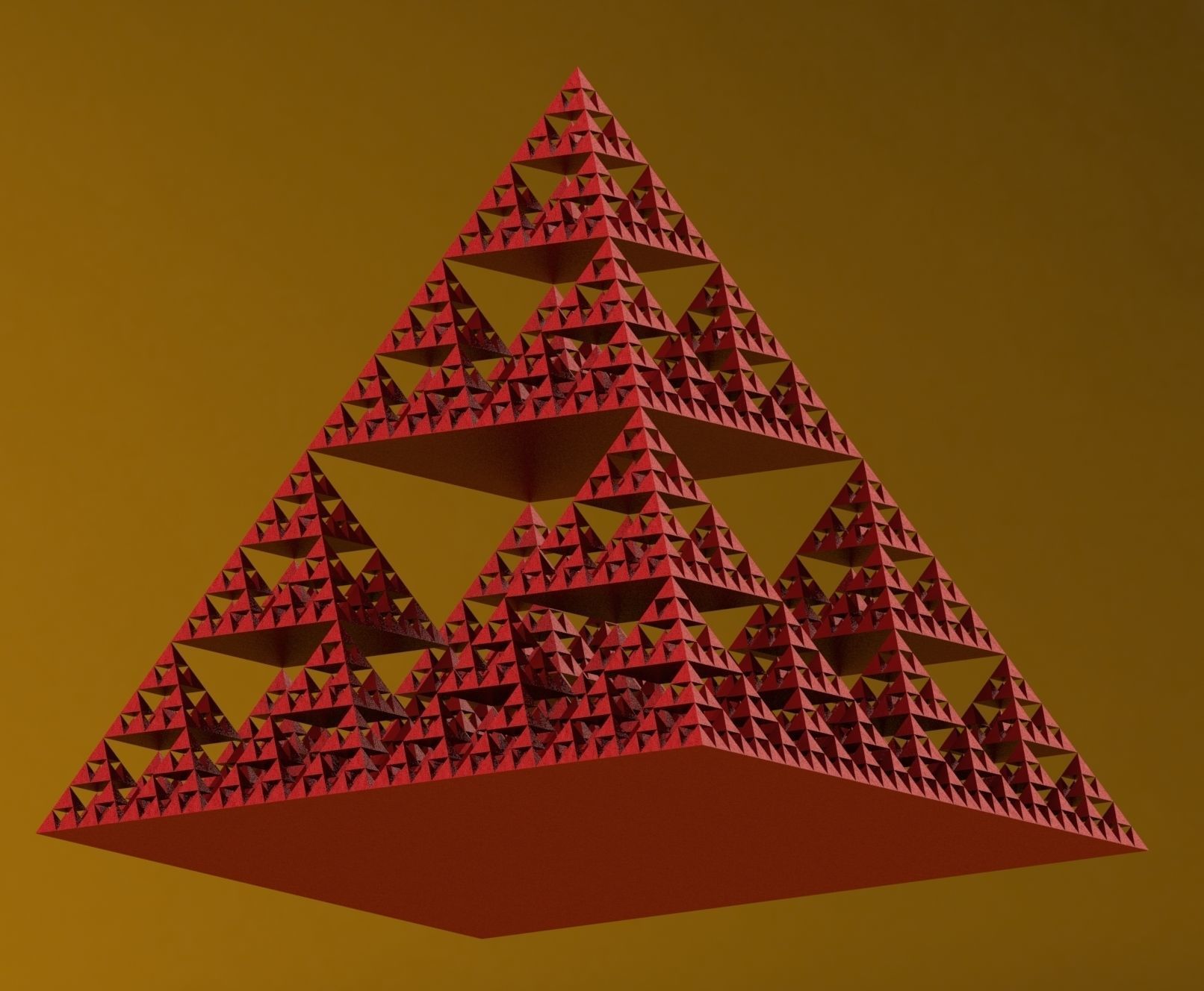 Sacred Geometry Fractal Pyramid Structure Low-poly 3D model_3