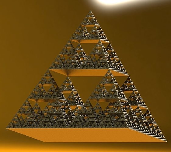 Sacred Geometry Fractal Pyramid Structure Low-poly 3D model