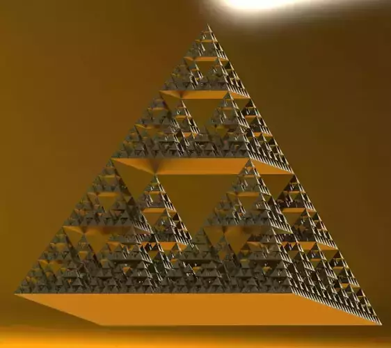 Sacred Geometry Fractal Pyramid Structure Low-poly 3D model