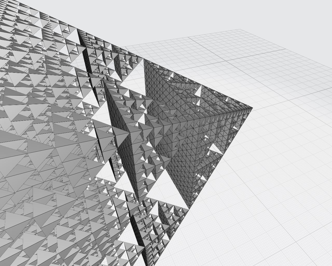 Sacred Geometry Fractal Pyramid Structure Low-poly 3D model_9