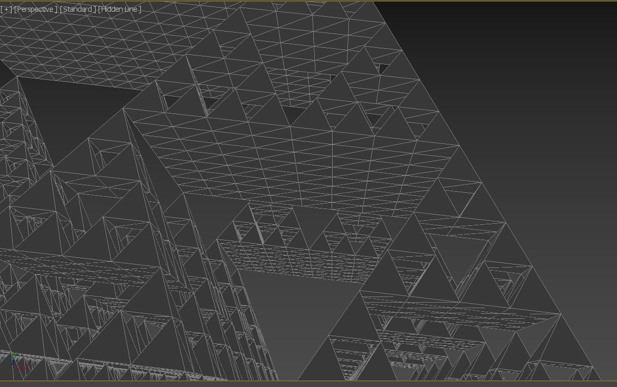 Sacred Geometry Fractal Pyramid Structure Low-poly 3D model_6