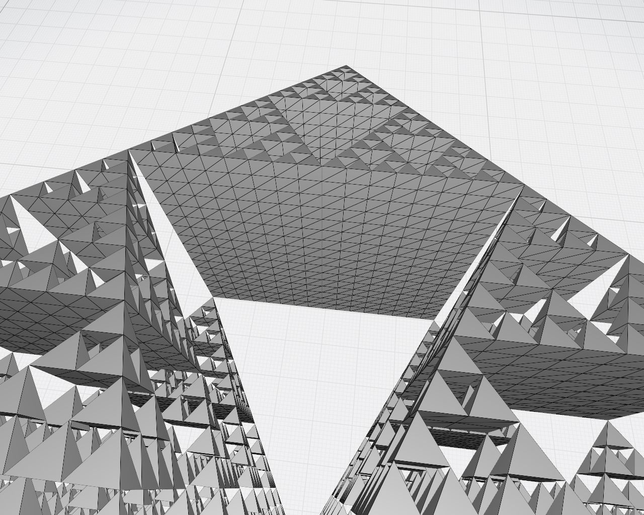 Sacred Geometry Fractal Pyramid Structure Low-poly 3D model_7