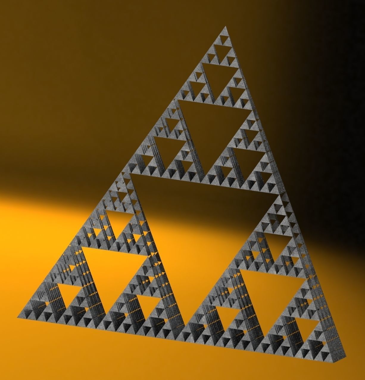 Sacred Geometry Fractal Pyramid Structure Low-poly 3D model_4