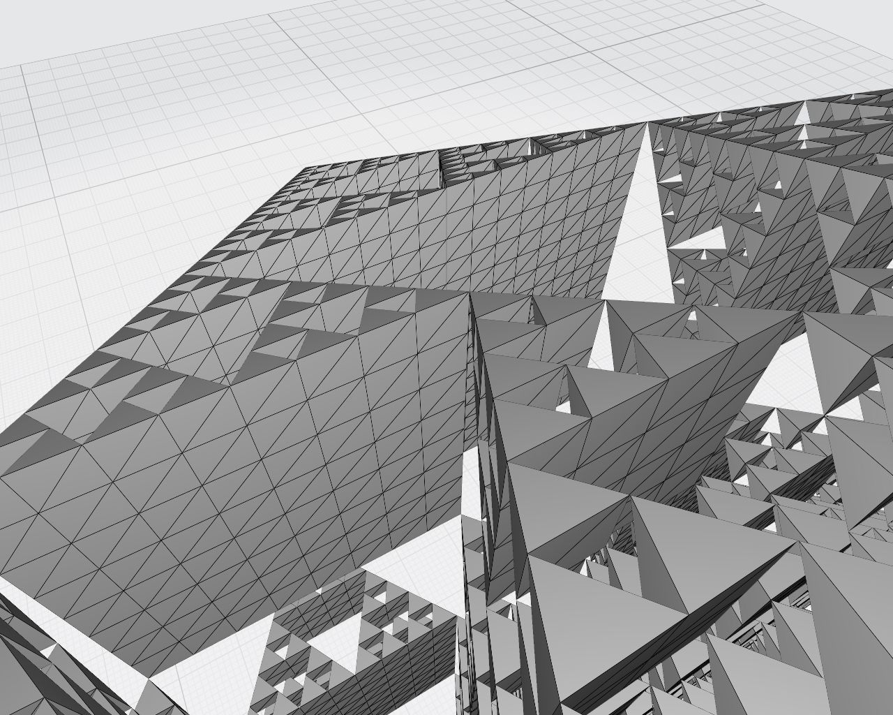 Sacred Geometry Fractal Pyramid Structure Low-poly 3D model_8