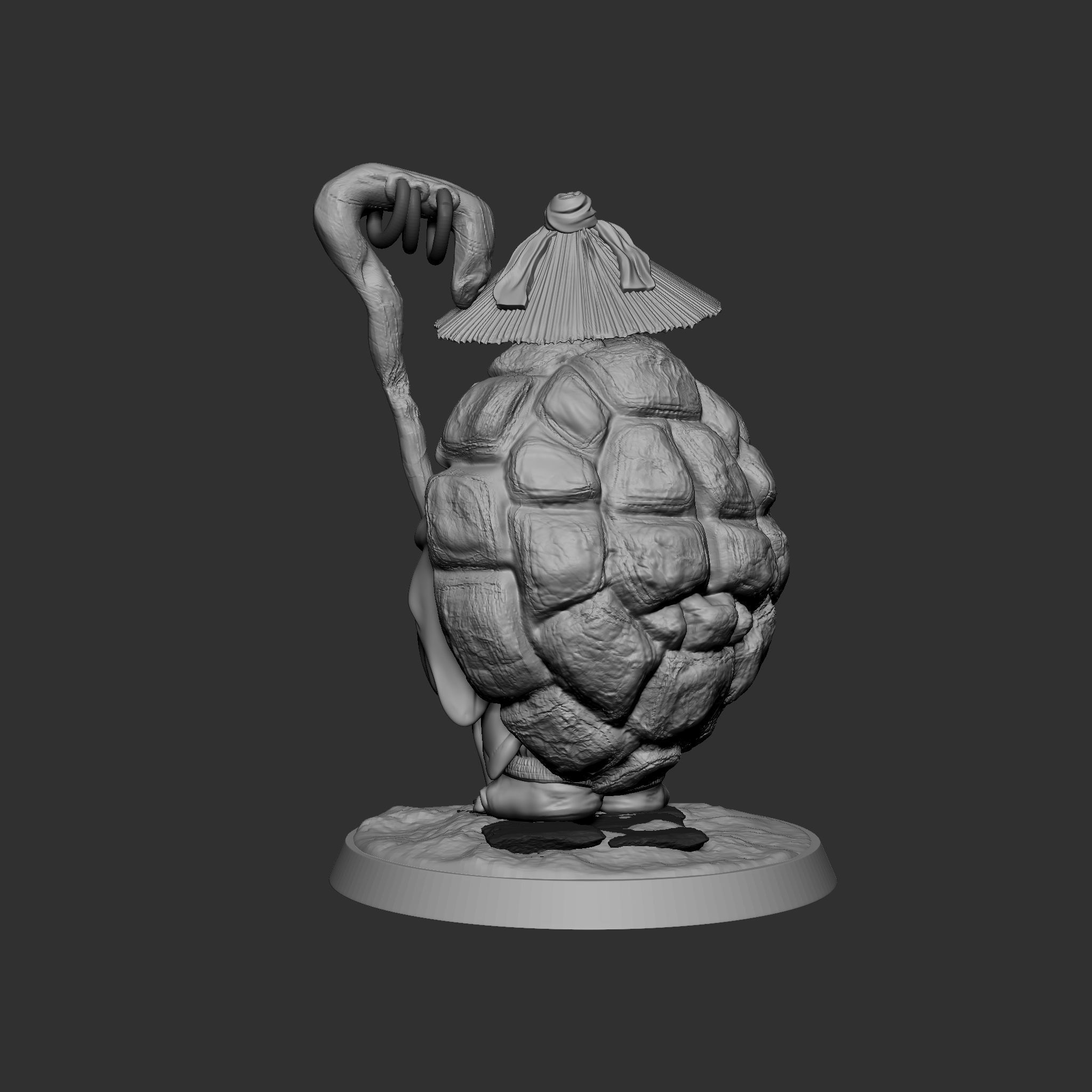 TurtleMonk Statue Miniature 3D print model_4