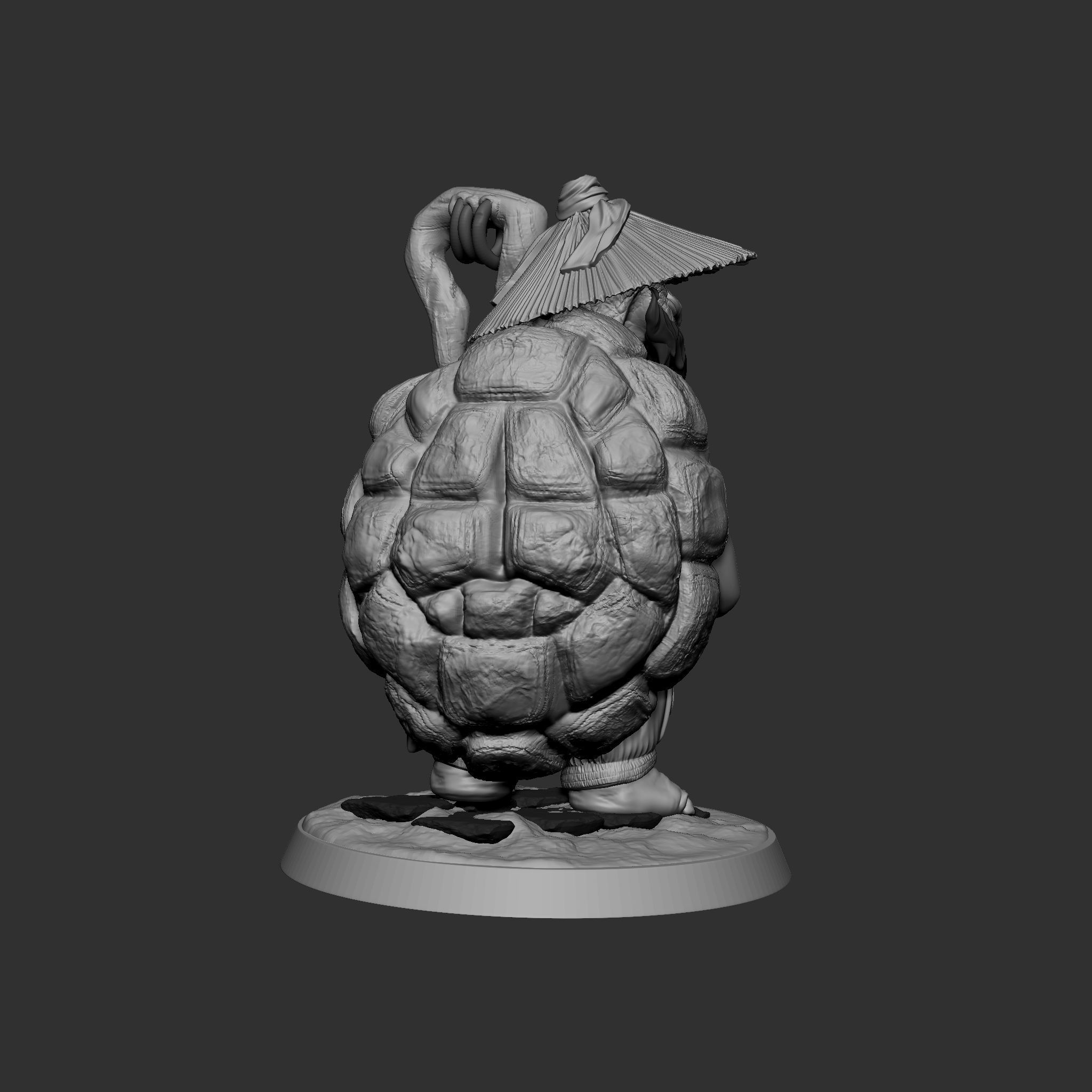 TurtleMonk Statue Miniature 3D print model_5