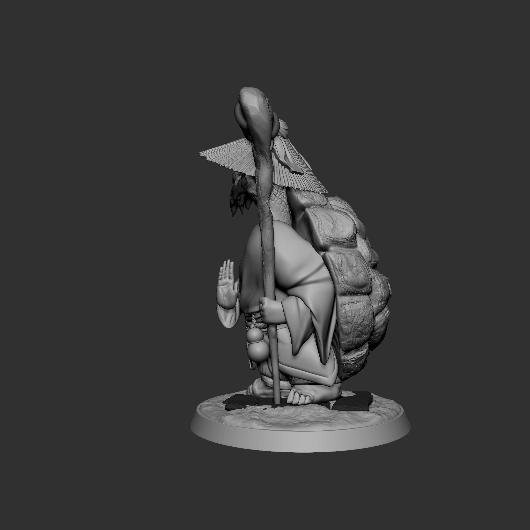 TurtleMonk Statue Miniature 3D print model_3