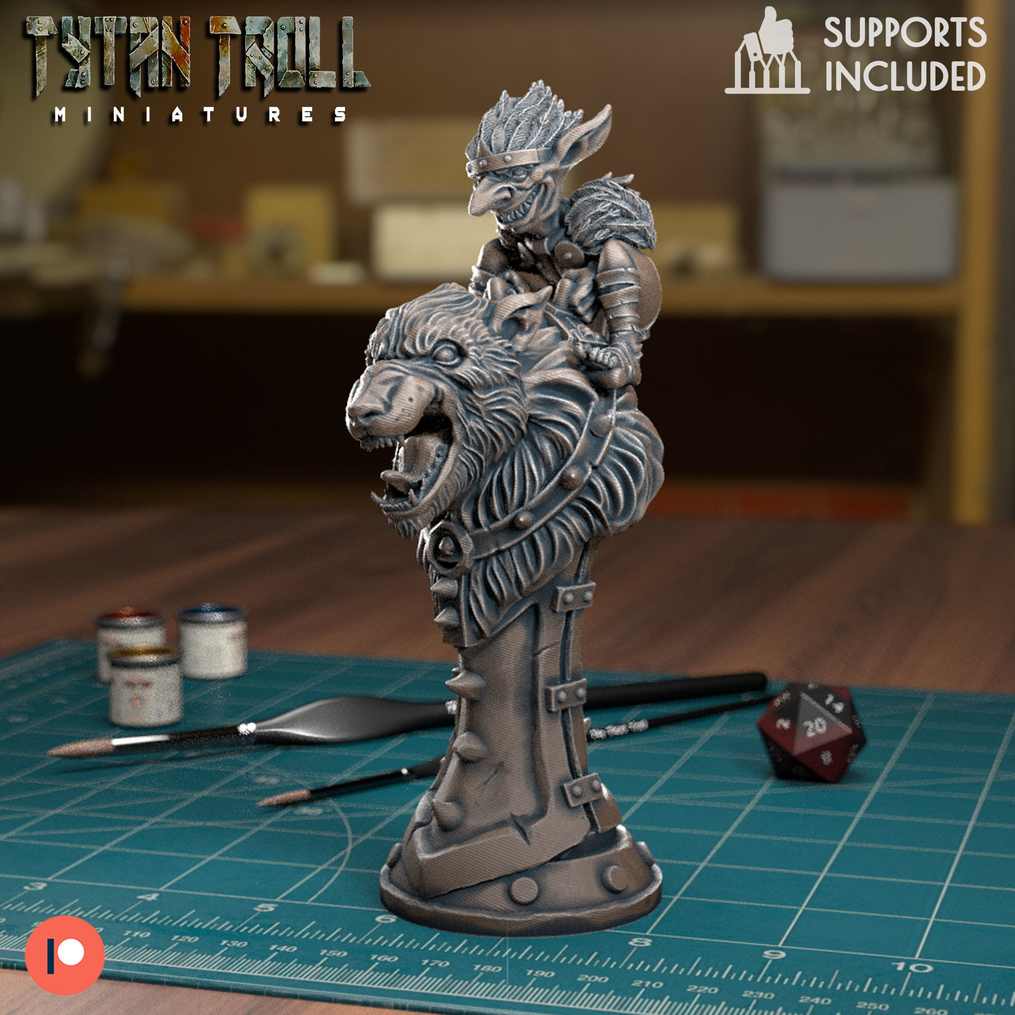 Goblin Chess Knight - Pre-Supported 3D print model_4