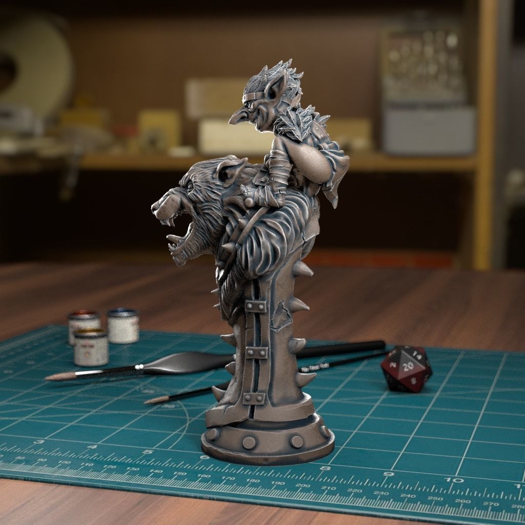 Goblin Chess Knight - Pre-Supported 3D print model_1