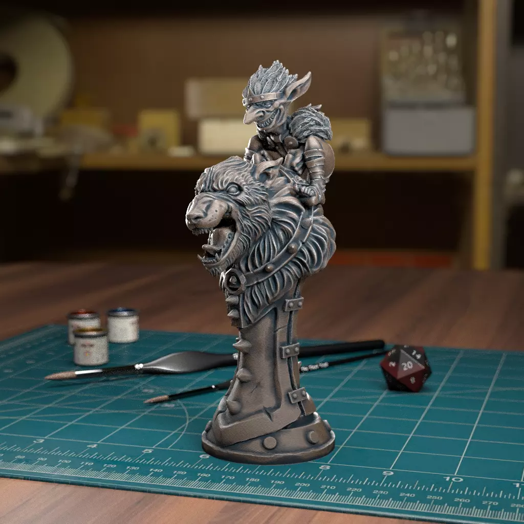 Goblin Chess Knight - Pre-Supported 3D print model_0