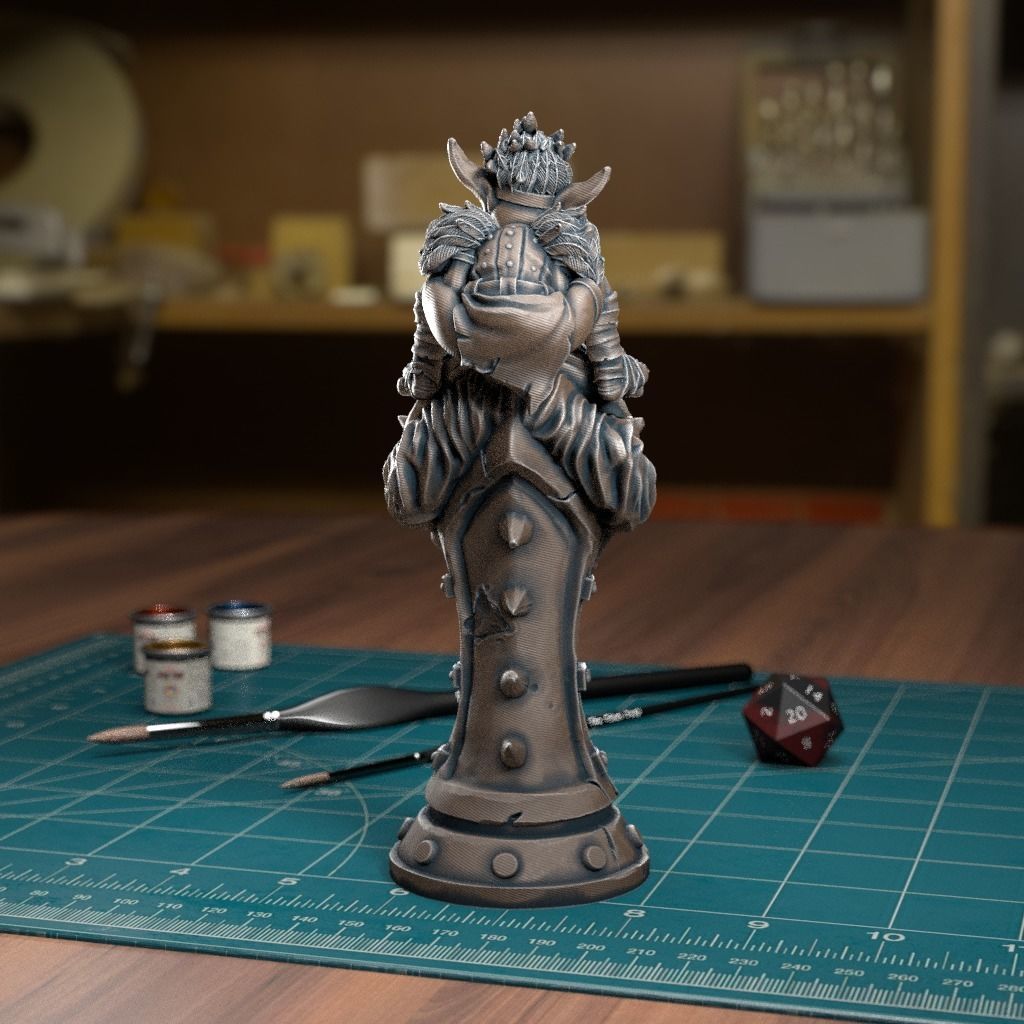 Goblin Chess Knight - Pre-Supported 3D print model_2