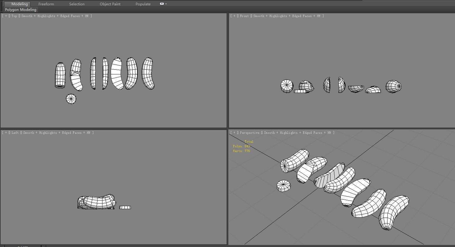 Cartoon Cucumbers - Cucumber Slices Low-poly 3D model_5