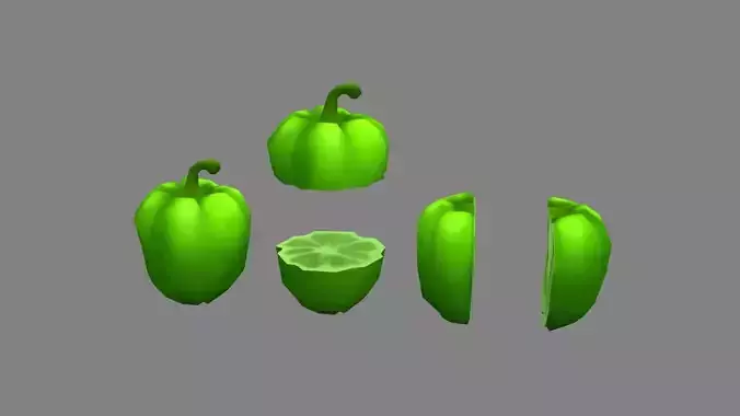 Cartoon green chili - chili slice