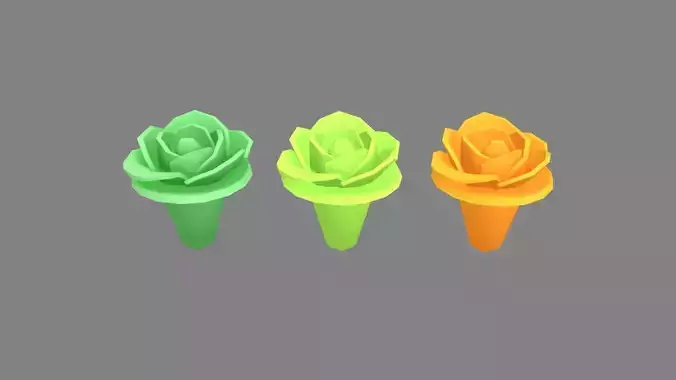 Cartoon flowers made of vegetables