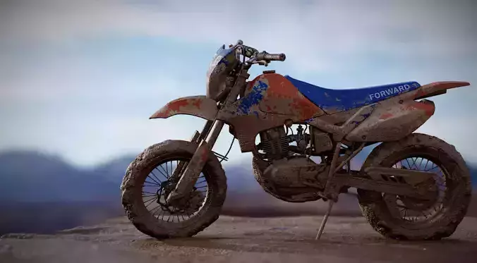 Dirt Bike Dirty Low-poly 3D model