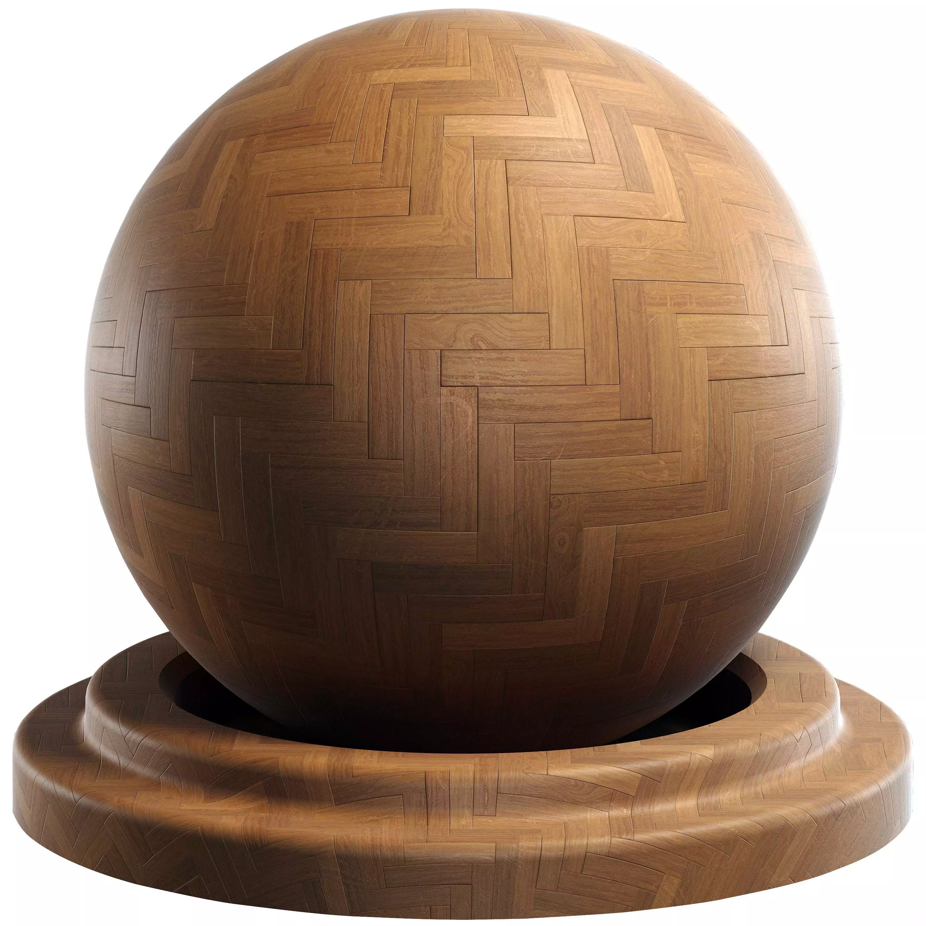 Matte Parquet Floor Herringbone 3D model