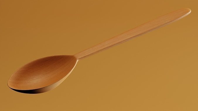 Wooden Spoon Low-poly 3D model