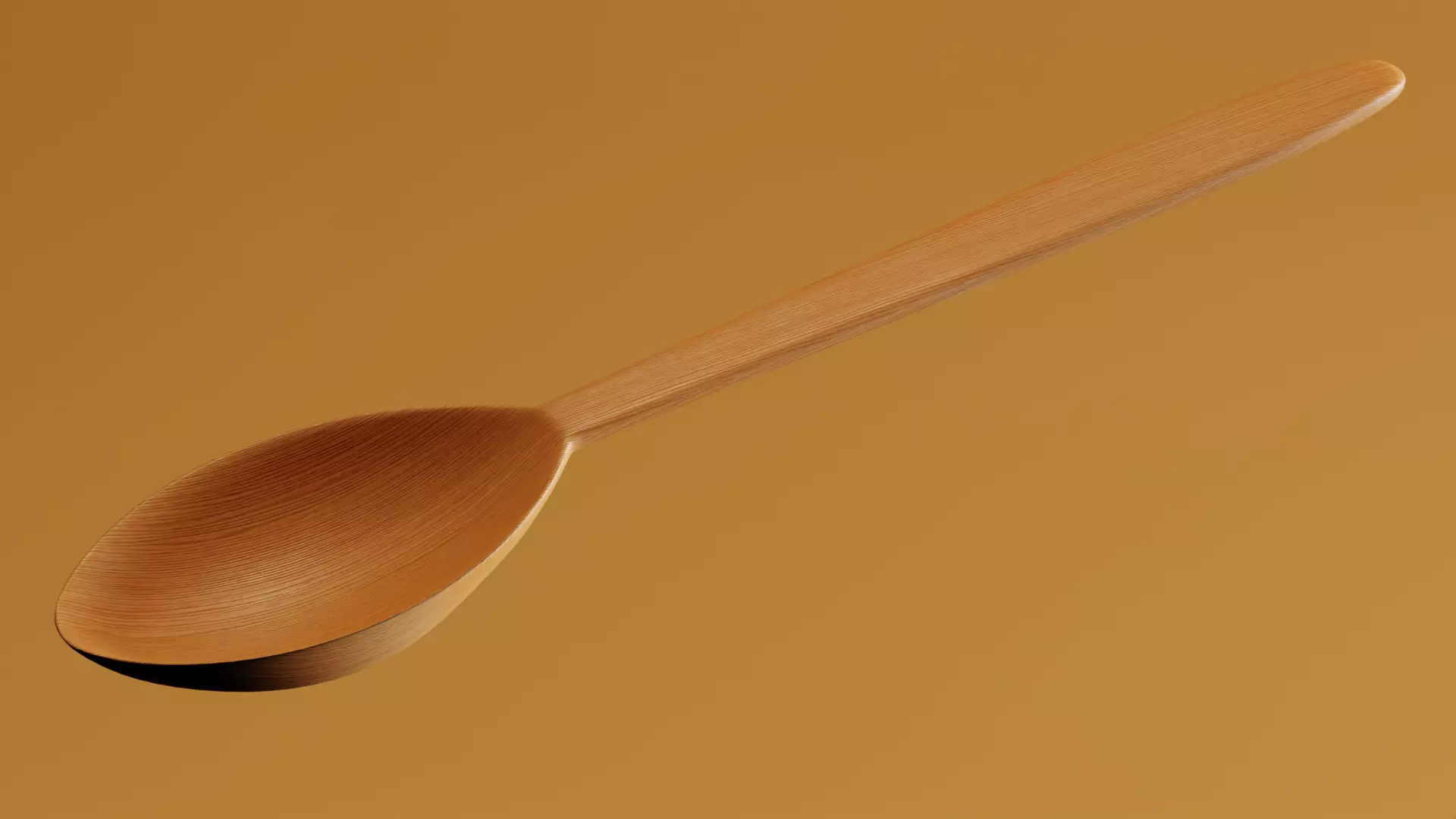Wooden Spoon Low-poly 3D model_0