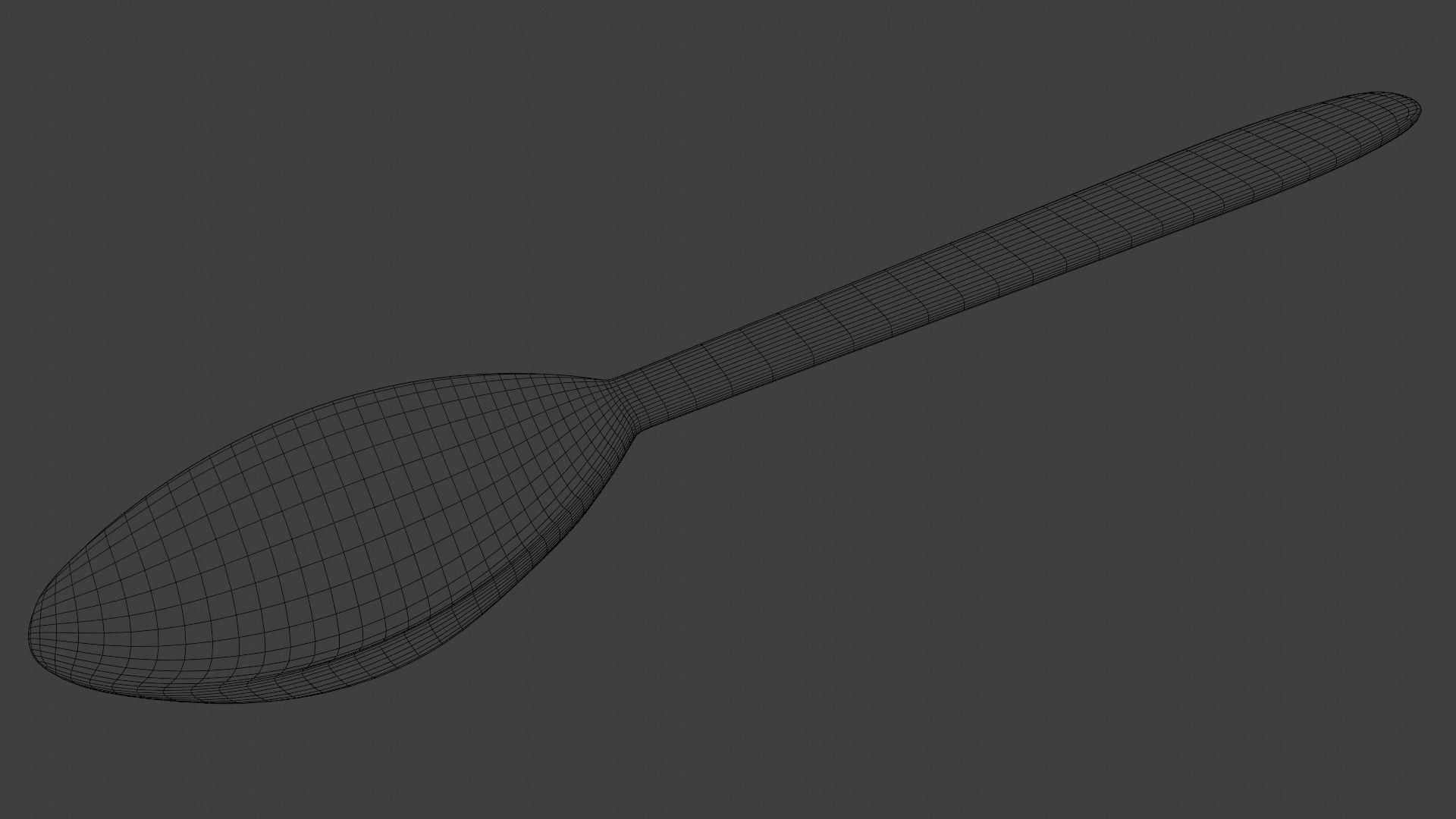 Wooden Spoon Low-poly 3D model_5