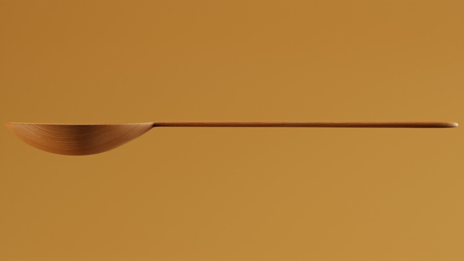Wooden Spoon Low-poly 3D model_1