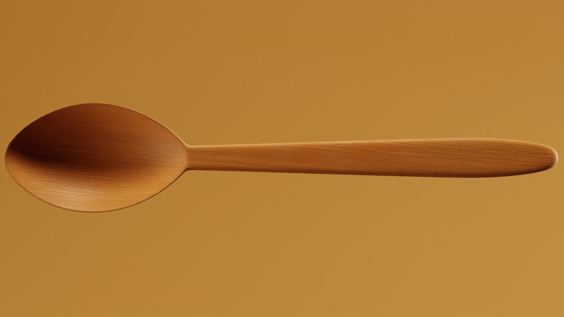 Wooden Spoon Low-poly 3D model_2