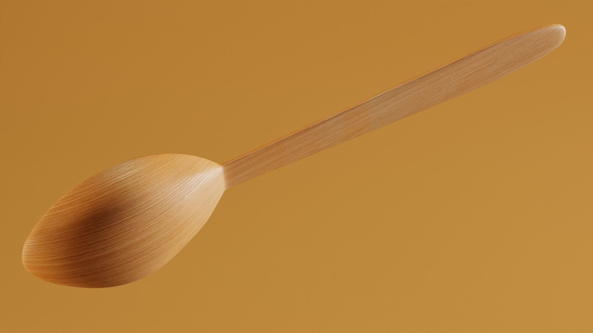Wooden Spoon Low-poly 3D model_3