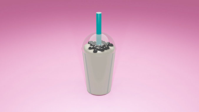 3D Boba milkshake Low-poly 3D model