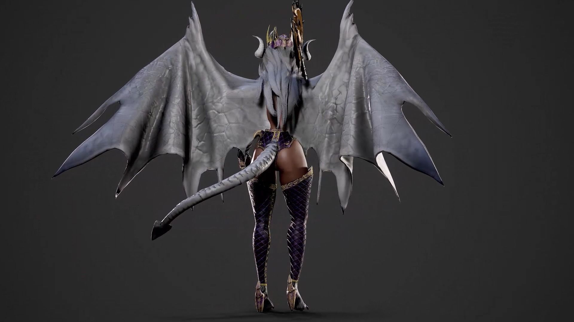 Demonic Dragon Girl - Game Ready Low-poly 3D model_5