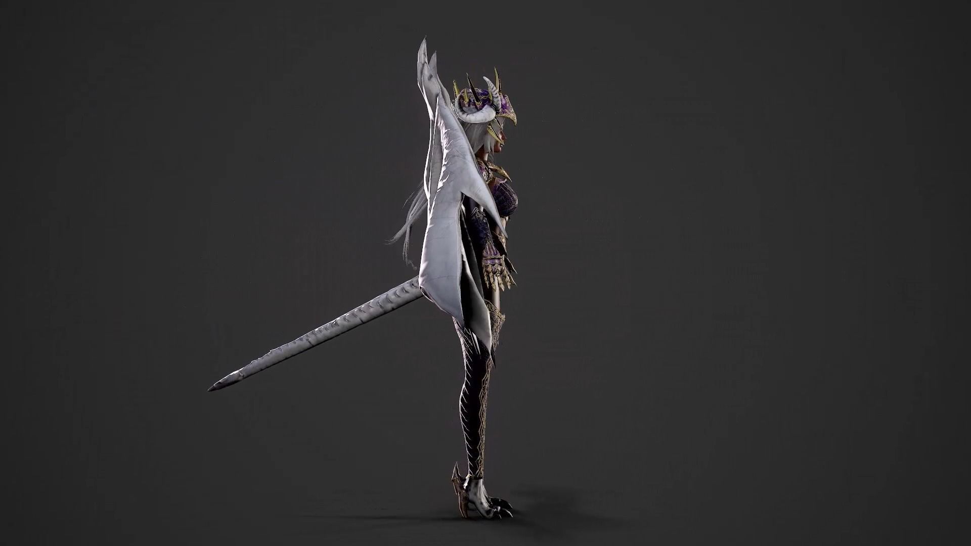 Demonic Dragon Girl - Game Ready Low-poly 3D model_27