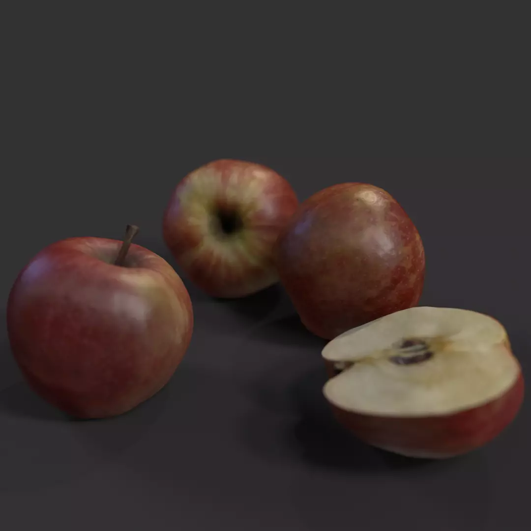 Apples PBR low poly photogrammetry based Free low-poly 3D model