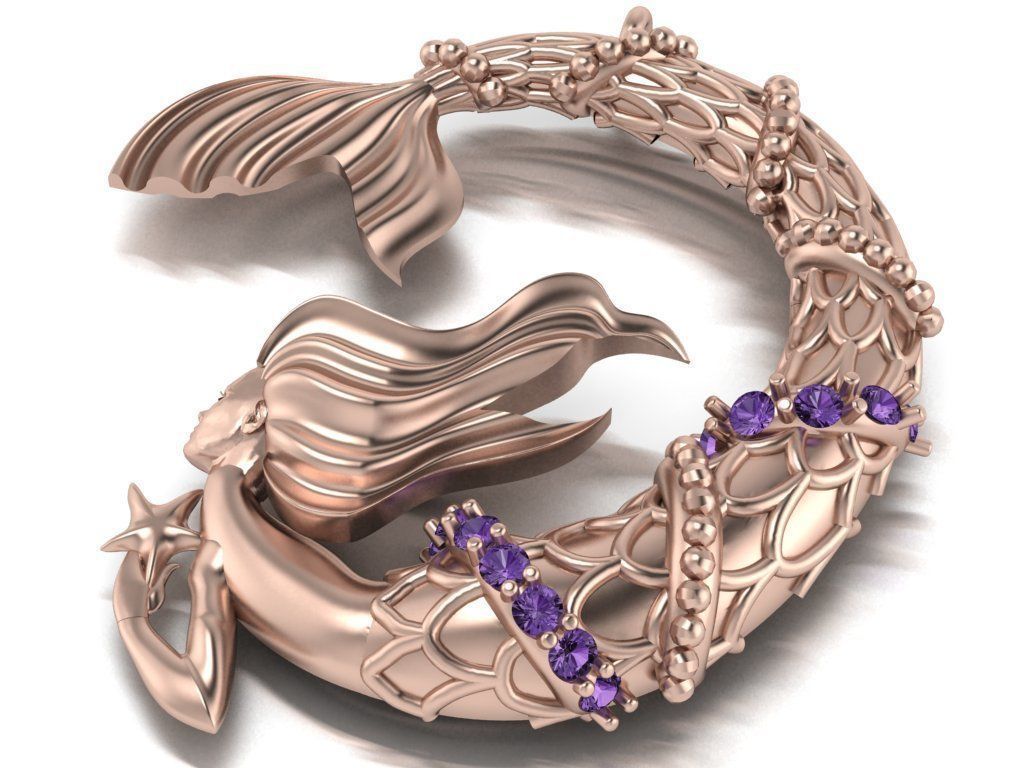 mermaid pendant 08-orginal design 3D print model_9