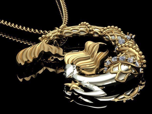 mermaid pendant 08-orginal design 3D print model_10