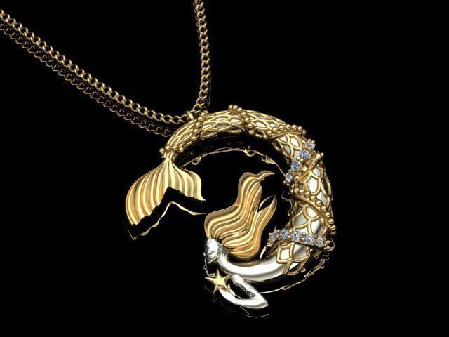 mermaid pendant 08-orginal design 3D print model_14