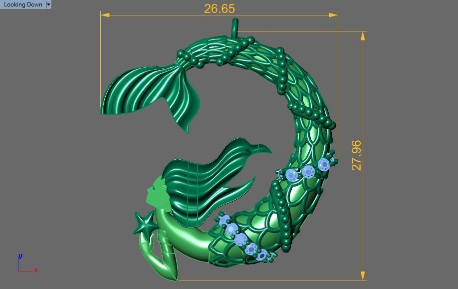 mermaid pendant 08-orginal design 3D print model_23