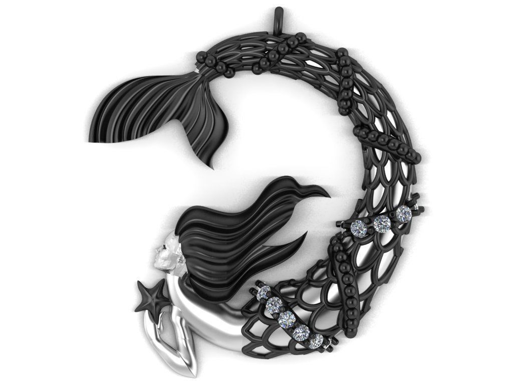 mermaid pendant 08-orginal design 3D print model_12