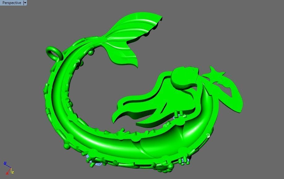 mermaid pendant 08-orginal design 3D print model_21
