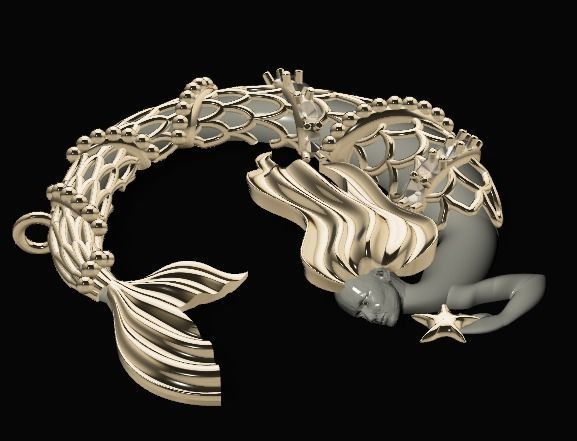 mermaid pendant 08-orginal design 3D print model_30