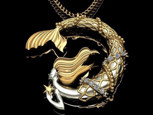 mermaid pendant 08-orginal design 3D print model_32