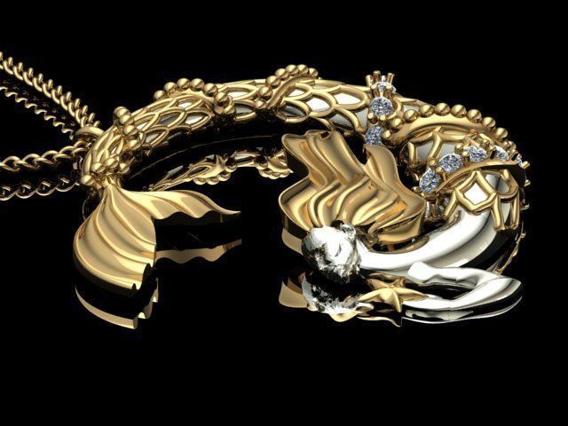 mermaid pendant 08-orginal design 3D print model_33